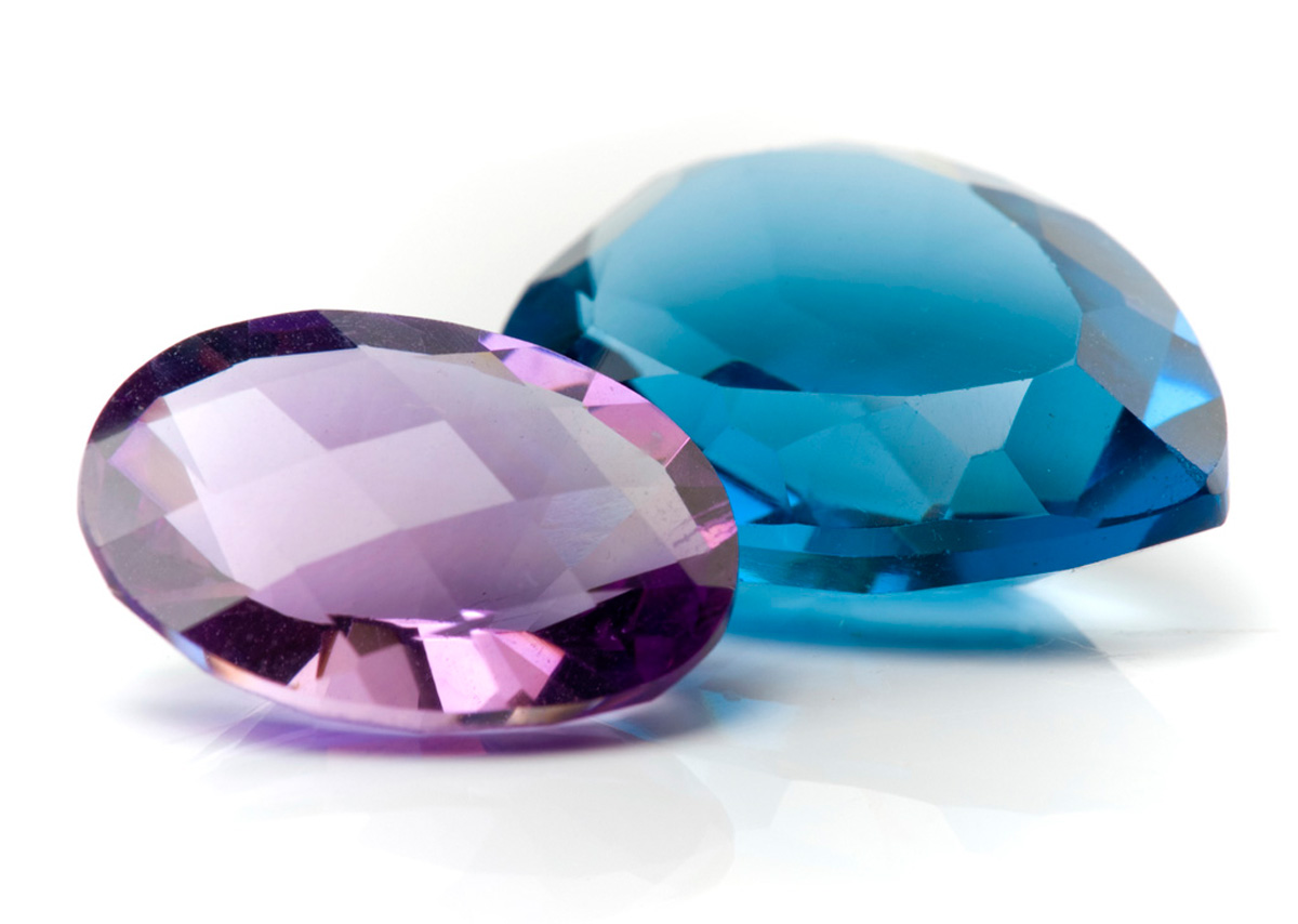 facetados de amatista y topacio