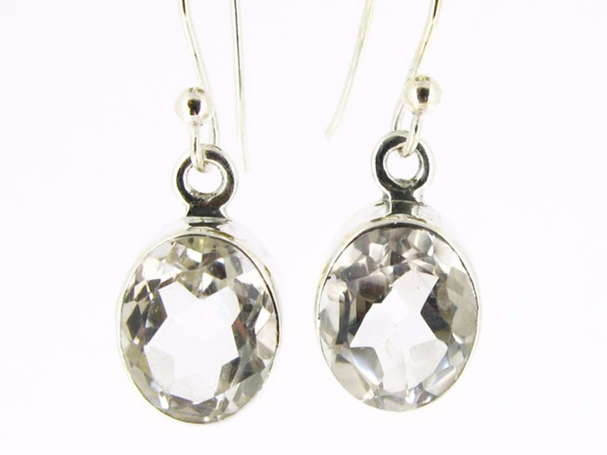 pendientes de cuarzo facetado