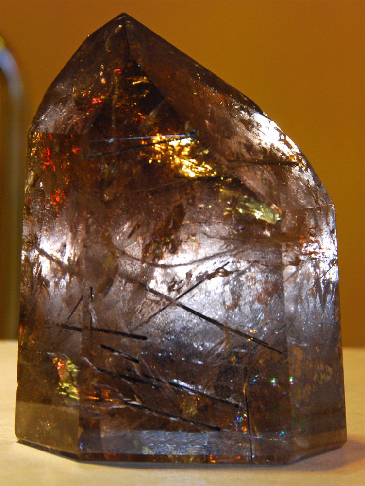 punta cuarzo ahumado turmalina