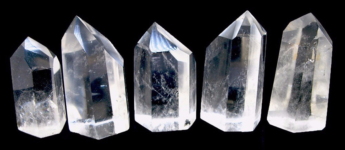 puntas de cuarzo pulidas