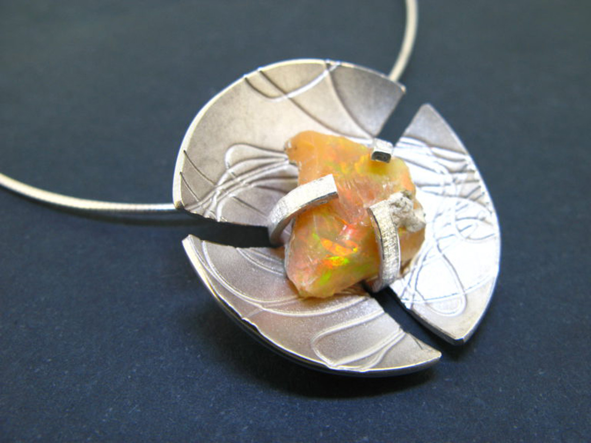 colgante de opalo de fuego de mexico