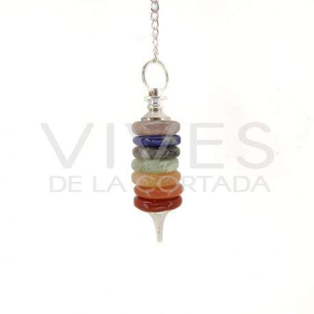 Pêndulo de metal com minerais dos chakras