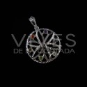 Colgante Flor con Minerales de los Chakras - Baño de Plata