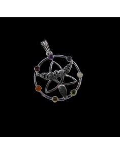 Pendant Angel with Chakra Minerals - Silver Bath 2