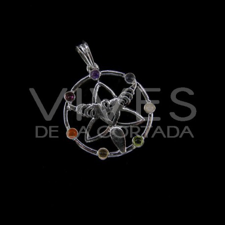 Pendant Angel with Chakra Minerals - Silver Bath