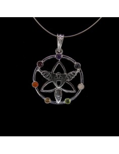 Colgante Ángel con Minerales de los Chakras - Baño de Plata