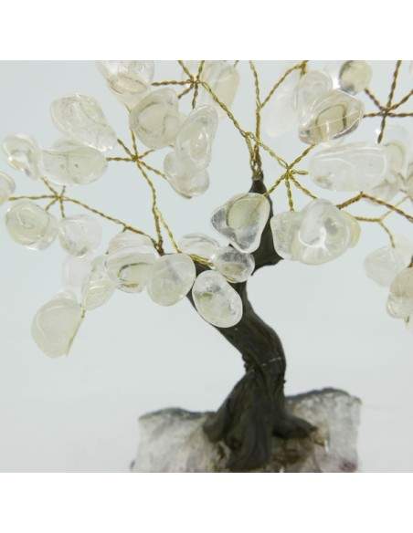 Arbre de Quartz Petit avec base de druse d'améthyste