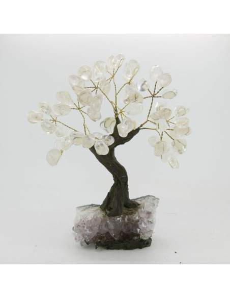 Arbre de Quartz Petit avec base de druse d'améthyste