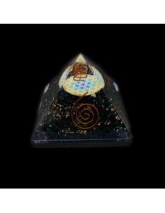 Pyramide d'Orgonite Obsidienne 7,5x7,5cm