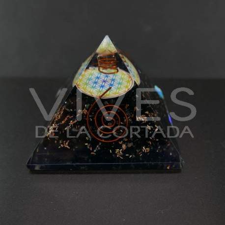 Pirâmide de Orgonite Obsidiana 7,5x7,5cm