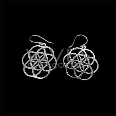 Pendientes Mandala Baño de Plata -P16-