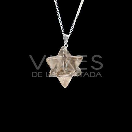 Colgante Merkaba en Cuarzo Ahumado.
