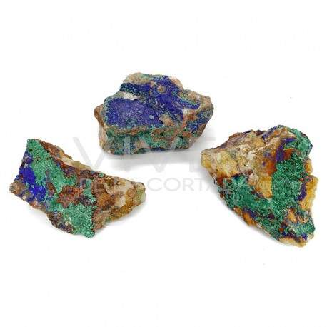 Azurite em bruto com malaquite