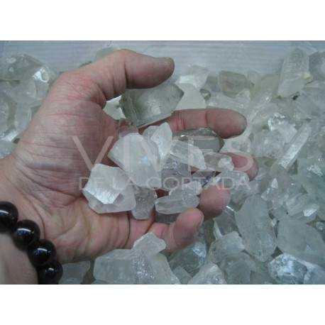 Puntas de cuarzo blanco en bruto pequeñas