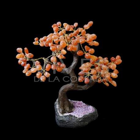 Árbol de Cornalina con Base de Drusa Amatista