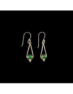 Boucles d'oreilles de bronze avec minéraux -102-