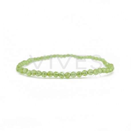 Pulseira de peridoto facetado 3mm