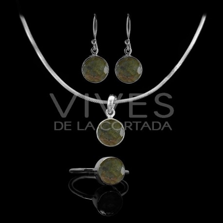 Labradorite Set Cercle Faceted Labradorite in 925 Sterling Silver (Style B)