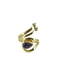 Anillo de Bronce con Mineral Aleatorio -27-