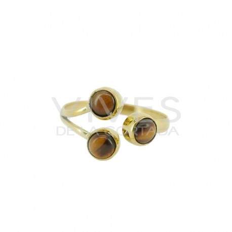 Anel de bronze com minério aleatório -25-