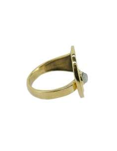 Anillo de Bronce con Mineral Aleatorio -23- 2