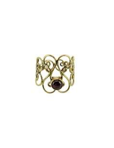 Anillo de Bronce con Mineral Aleatorio -46-