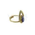 Anillo de Bronce con Mineral Aleatorio -37-