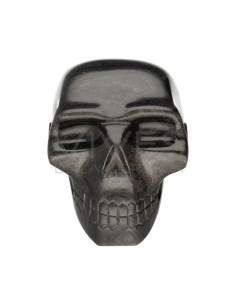 Calavera de Obsidiana Plateada COP