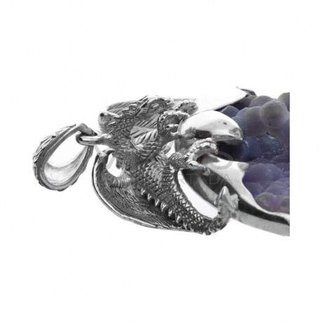Colgante Dragón de Calcedonia Uva en Plata de Ley 925