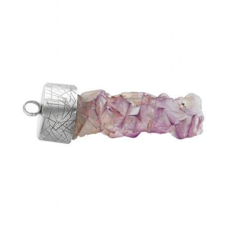 Pendant Fluorite Stalactite in 925 Sterling Silver