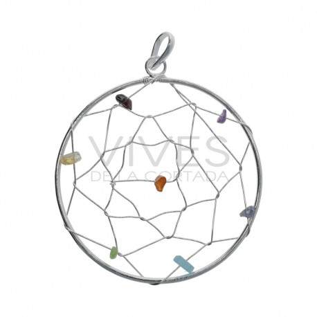 Pendentif Attrape-rêves Grand en plaqué argent