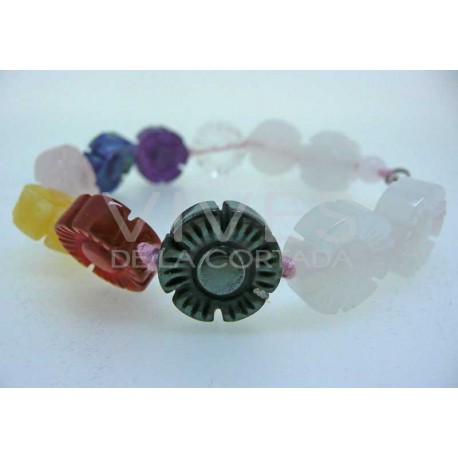 Bracelet de fleurs de Chakra avec fermoir en argent