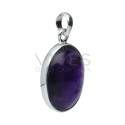 Oval Amethyst Set in 925 Sterling Silver