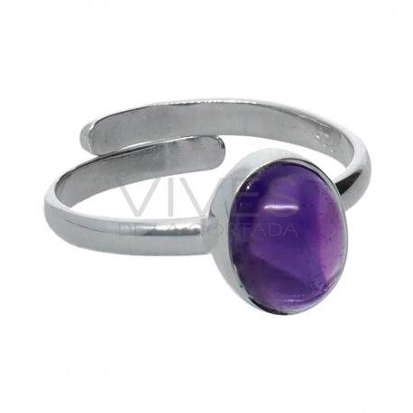 Conjunto de Amatista Oval en Plata de Ley 925