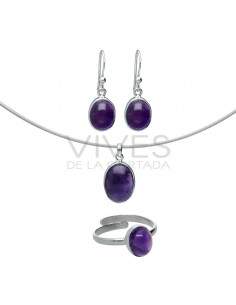 Oval Amethyst Set in 925 Sterling Silver