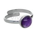 Amethyst Circle Set in Sterling Silver 925