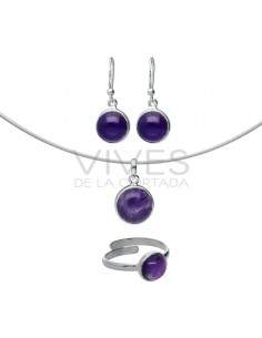 Amethyst Circle Set in Sterling Silver 925