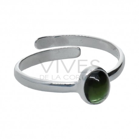 Conjunto de turmalina verde em prata de lei 925