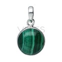 Argent 925 Sterling 925 Malachite Circle Set