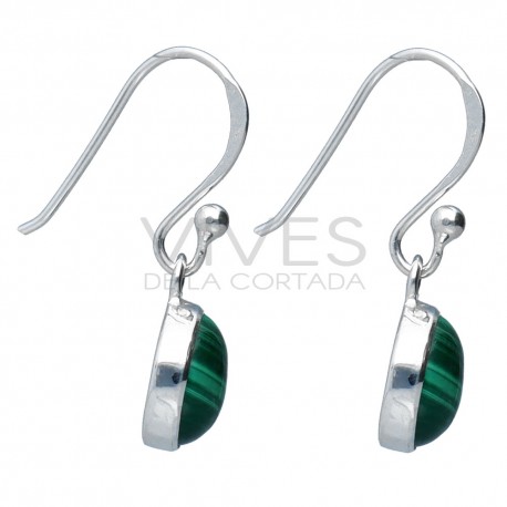 Argent 925 Sterling 925 Malachite Circle Set
