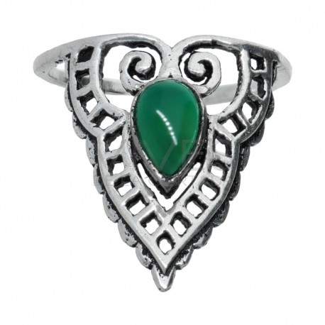 Ring in Silver Plating with Mineral -A74-