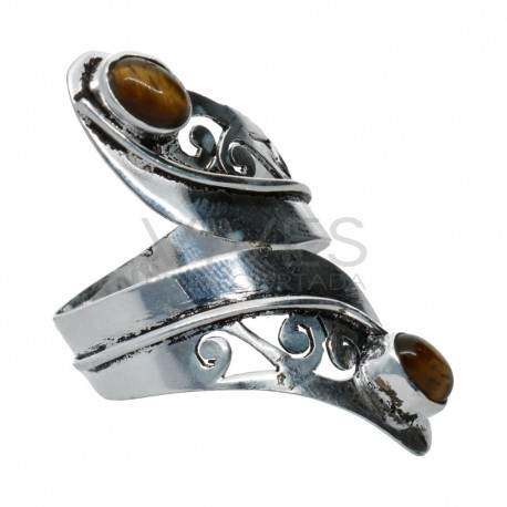 Ring in Silver Plating with Mineral -A66-