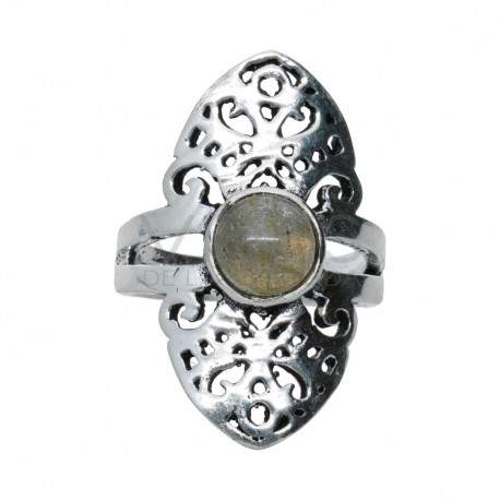 Ring in Silver Plating with Mineral -A67-