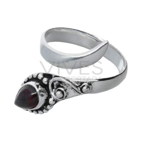 Ring in Silver Plating with Mineral -A65-