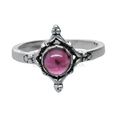 Ring in Silver Plating with Mineral -A38-