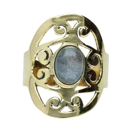 Bague bronze avec minerai -61-