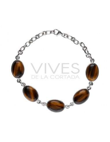Pulsera Ojo de Tigre en Plata de Ley 925