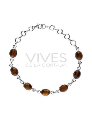 Bracelete de olho de tigre pequeno em...