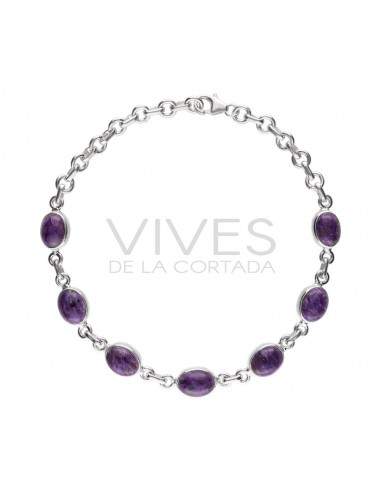 Pulsera de Charoita Pequeña en Plata...