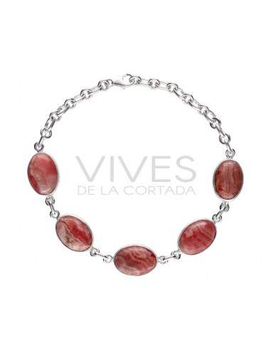 Bracelet de rhodochrosite en argent 925